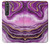 S3896 Stries d'or en marbre violet Etui Coque Housse pour Sony Xperia 1 III