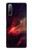 S3897 Espace nébuleuse rouge Etui Coque Housse pour Sony Xperia 10 II