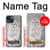 S1566 Milou Blanc Chouette Chouette Etui Coque Housse pour iPhone 14