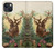 S2841 Renne de Noël millésimé Etui Coque Housse pour iPhone 14