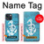 S3053 Marin Blue Anchor Etui Coque Housse pour iPhone 14