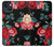 S3112 Motif floral Rose Noir Etui Coque Housse pour iPhone 14