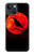 S3328 Corbeau Rouge Lune Etui Coque Housse pour iPhone 14
