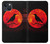 S3328 Corbeau Rouge Lune Etui Coque Housse pour iPhone 14