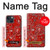 S3354 Rouge classique Bandana Etui Coque Housse pour iPhone 14