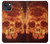 S3881 Crâne de feu Etui Coque Housse pour iPhone 14