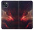S3897 Espace nébuleuse rouge Etui Coque Housse pour iPhone 14