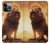 S1957 Lion Etui Coque Housse pour iPhone 14 Pro