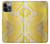 S2713 Serpent jaune imprimé graphique Peau Etui Coque Housse pour iPhone 14 Pro