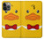S2760 Canard Tuxedo jaune Dessin animé Etui Coque Housse pour iPhone 14 Pro