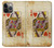 S2833 Poker Carte Coeurs Reine Etui Coque Housse pour iPhone 14 Pro
