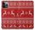S2835 Renne Motif Tricoté Noël Etui Coque Housse pour iPhone 14 Pro