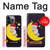 S2849 Mignon Lune Nuit Sleepy Chouette Etui Coque Housse pour iPhone 14 Pro