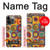 S3409 Carrés cercles concentriques Etui Coque Housse pour iPhone 14 Pro