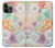 S3705 Fleur florale pastel Etui Coque Housse pour iPhone 14 Pro