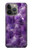 S3713 Graphique violet améthyste à quartz imprimé Etui Coque Housse pour iPhone 14 Pro