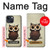 S0360 café Chouette Etui Coque Housse pour iPhone 14 Plus
