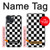 S1611 Échiquier Damier Noir Blanc Etui Coque Housse pour iPhone 14 Plus