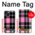 S3091 Motif rose à carreaux Etui Coque Housse pour iPhone 14 Plus