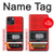 S3204 Rouge Cassette Recorder graphique Etui Coque Housse pour iPhone 14 Plus