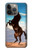 S0934 Sauvage Black Horse Etui Coque Housse pour iPhone 14 Pro Max