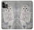 S1566 Milou Blanc Chouette Chouette Etui Coque Housse pour iPhone 14 Pro Max