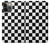 S1611 Échiquier Damier Noir Blanc Etui Coque Housse pour iPhone 14 Pro Max