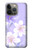 S2361 Fleurs blanches Violet Etui Coque Housse pour iPhone 14 Pro Max