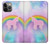 S3070 Arc en ciel pastel ciel Licorne Etui Coque Housse pour iPhone 14 Pro Max