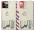 S3551 Art de l'millésimé de la poste enveloppe aérienne Etui Coque Housse pour iPhone 14 Pro Max