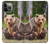S3558 Famille d'ours Etui Coque Housse pour iPhone 14 Pro Max