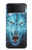 S0752 Feu bleu Loup Etui Coque Housse pour Samsung Galaxy Z Flip 4