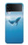 S0843 Baleine bleue Etui Coque Housse pour Samsung Galaxy Z Flip 4