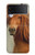 S1595 Beau cheval marron Etui Coque Housse pour Samsung Galaxy Z Flip 4