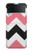 S1849 Rose Noir Chevron Zigzag Etui Coque Housse pour Samsung Galaxy Z Flip 4