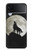 S1981 Loup hurlant à la lune Etui Coque Housse pour Samsung Galaxy Z Flip 4