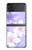 S2361 Fleurs blanches Violet Etui Coque Housse pour Samsung Galaxy Z Flip 4