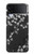S2544 Kimono japonais style Noir motif fleur Etui Coque Housse pour Samsung Galaxy Z Flip 4
