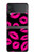 S2933 Bisous Rose Lips sur Noir Etui Coque Housse pour Samsung Galaxy Z Flip 4