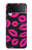 S2933 Bisous Rose Lips sur Noir Etui Coque Housse pour Samsung Galaxy Z Flip 4