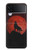 S2955 Loup Hurlant Rouge Lune Etui Coque Housse pour Samsung Galaxy Z Flip 4
