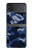 S2959 Marine Bleu Camo camouflage Etui Coque Housse pour Samsung Galaxy Z Flip 4