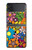 S3281 Motif coloré Hippie Fleurs Etui Coque Housse pour Samsung Galaxy Z Flip 4
