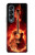 S0415 Graver guitare feu Etui Coque Housse pour Samsung Galaxy Z Fold 4