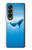 S0843 Baleine bleue Etui Coque Housse pour Samsung Galaxy Z Fold 4