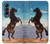 S0934 Sauvage Black Horse Etui Coque Housse pour Samsung Galaxy Z Fold 4