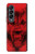S1090 Rouge Loup Etui Coque Housse pour Samsung Galaxy Z Fold 4