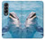 S1291 Les Dauphins en Mer Etui Coque Housse pour Samsung Galaxy Z Fold 4