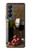 S1316 Raisins Bouteille et un verre de vin rouge Etui Coque Housse pour Samsung Galaxy Z Fold 4
