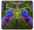 S1565 Oiseau bleu de bonheur Bleu Oiseau Etui Coque Housse pour Samsung Galaxy Z Fold 4